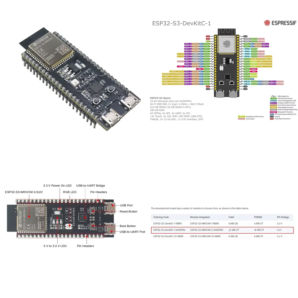 Espressif ESP32-S3-DevKitC-1 개 - Esp32 Development Board 리뷰 및 가격