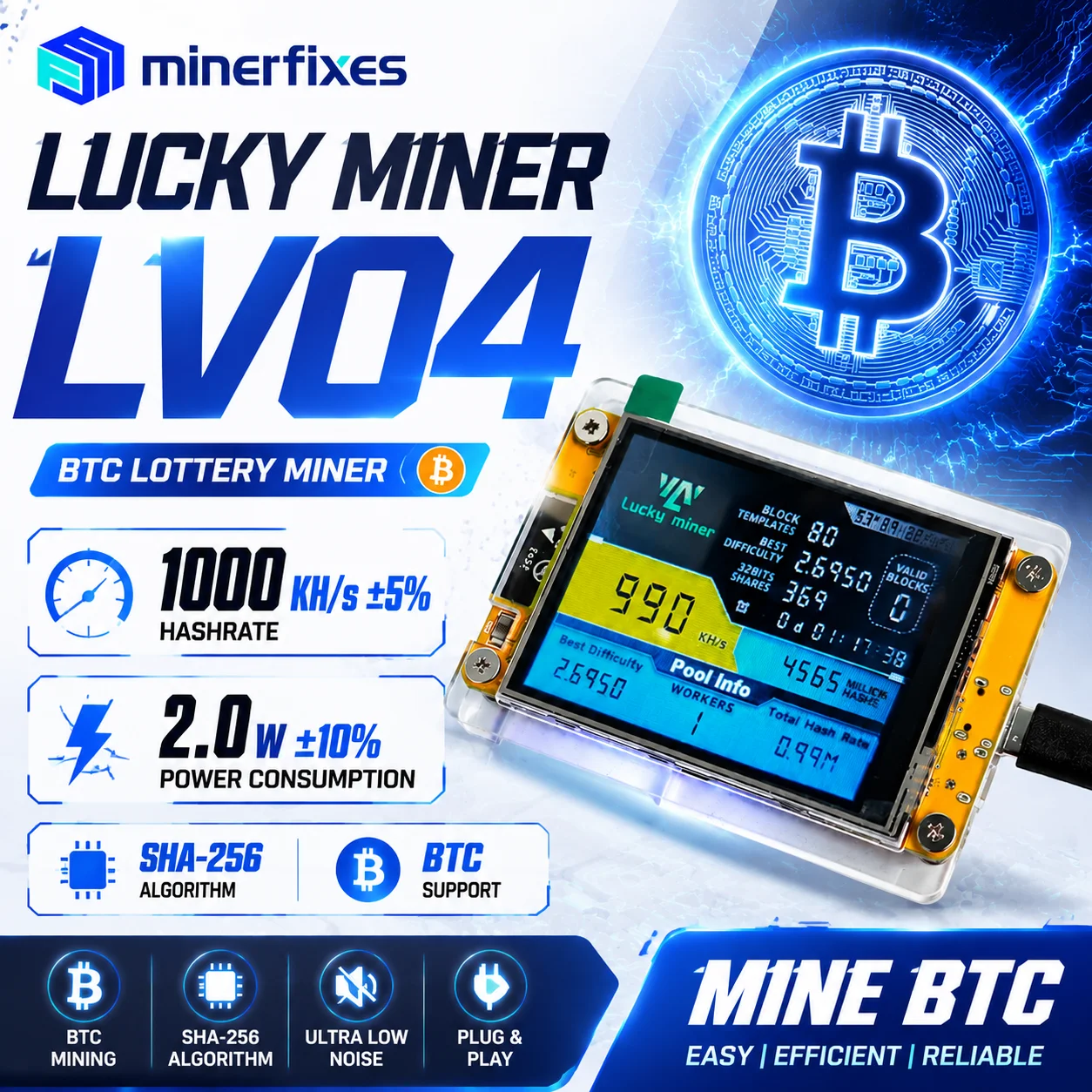 Lucky Miner LV04 NerdMiner V2  - Espressif Esp32 리뷰 및 가격